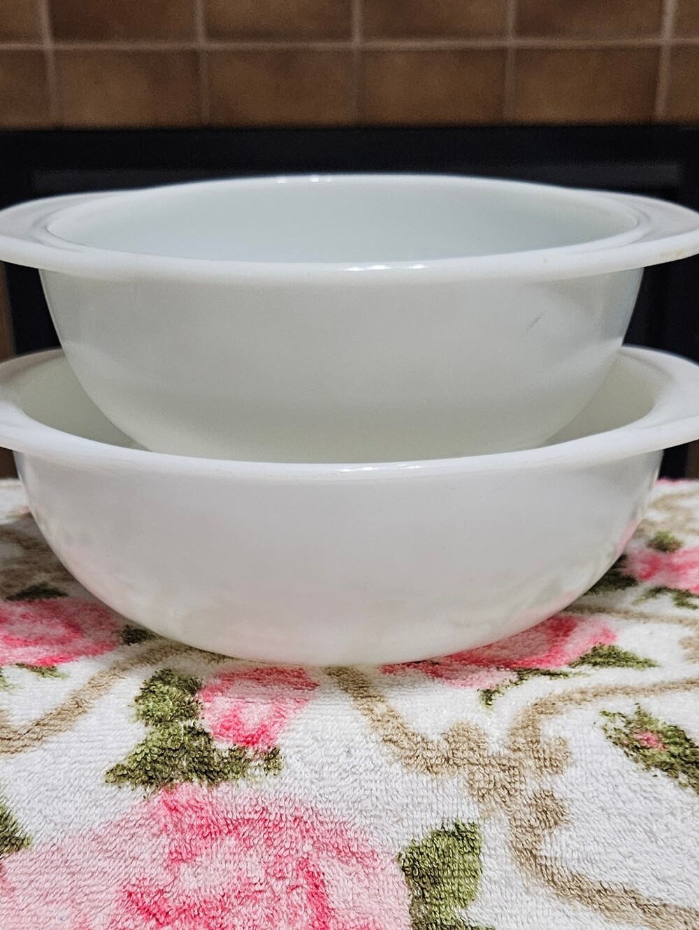 Vintage Pyrex Opal Casserole Bowls Set Of 2